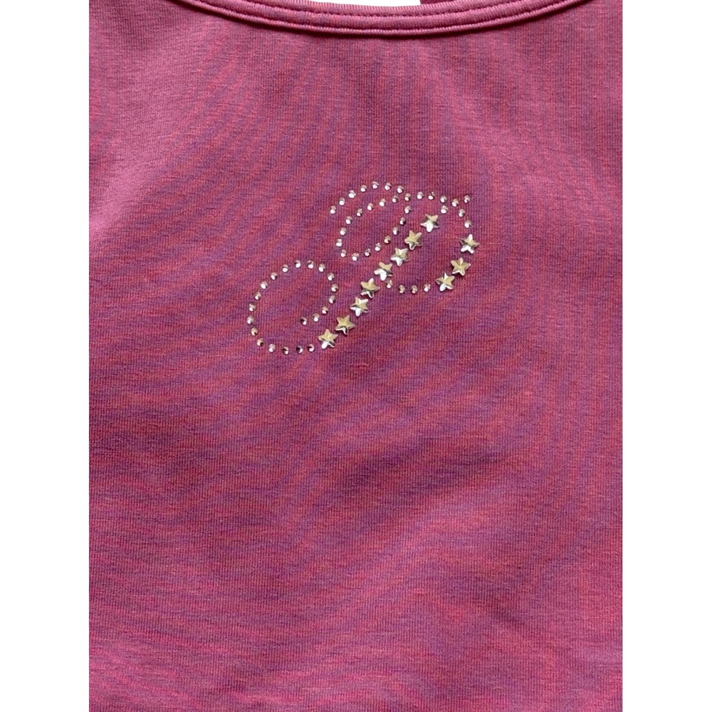 Victoria's Secret PINK All-Day Cotton High-Neck Bra Tank Plum Purple Rhinestone - Picture 2 of 4
